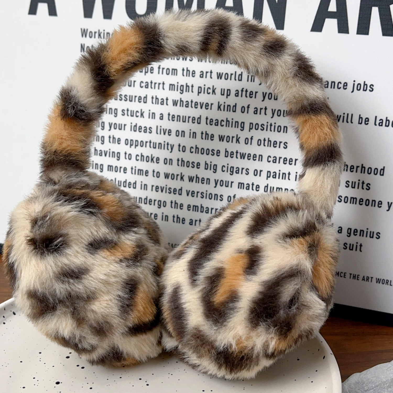 Y2k americano leopardo impressão earmuff ao ar livre proteção contra frio orelha-muffs capa para o inverno macio pelúcia aquecedores de orelha acessórios de inverno