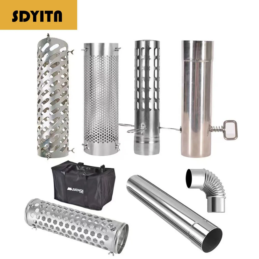 

Аксессуар для дымохода для уличной палатки с теплоизоляционной сеткой, искростойкая, устойчивая к высоким температурам сумка для хранения дымовых трубок