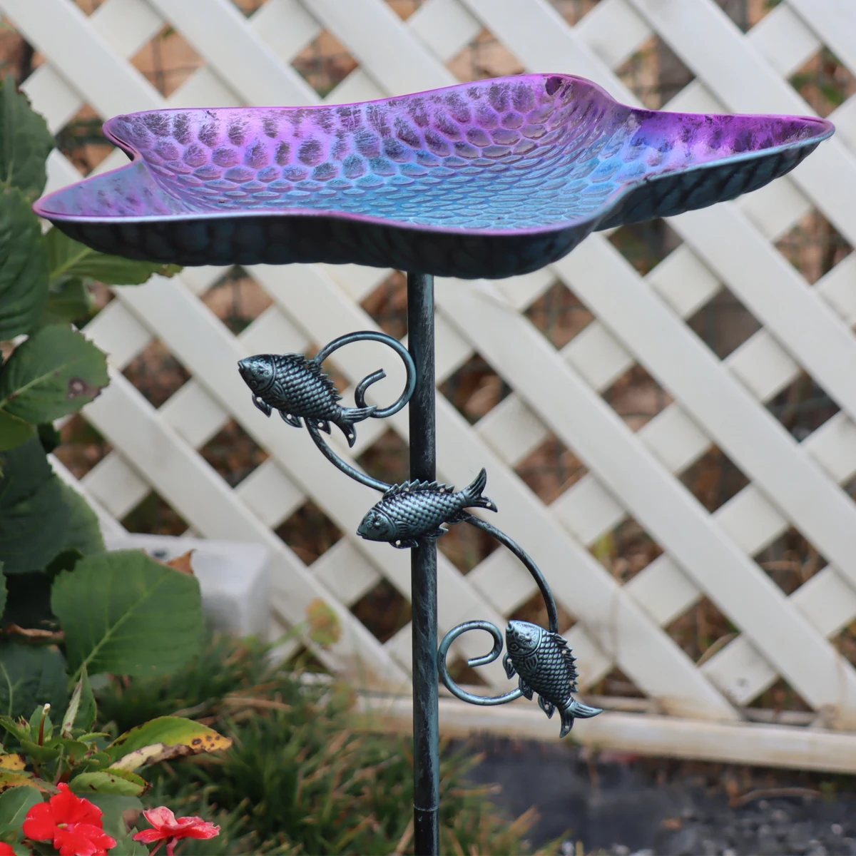 

A Vintage Cast Iron Bird Bath and Feeder, 2025 New Model, Outdoor Rust-Proof with 5-Prong Stable Base, Garden Courtyard Decoration, Bird Drinking and Bathing Station, Easy-To-Clean Metal Design, Halloween Christmas Wedding Gift.