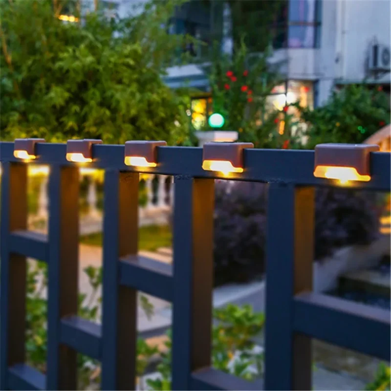 1/2/3/4Pcs Solar Led Light Outdoor Path Stair Waterproof Wall Lamp Garden Landscape Step Deck Lights Balcony Fence Solar Lights