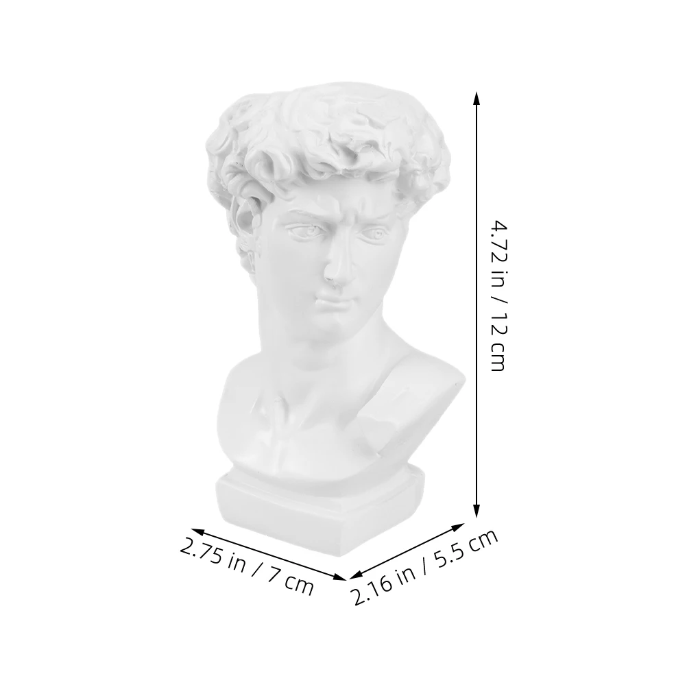 2Pcs David Statue Pen Holder Resin Desk Organizer Roman Sculpture Decor Stationery Cup Container Unique Desktop Art