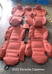 Custom Fit Car Accessories Seat Covers Full Set Middle Perforated Leather for Porsche Cayenne Macan Panamera