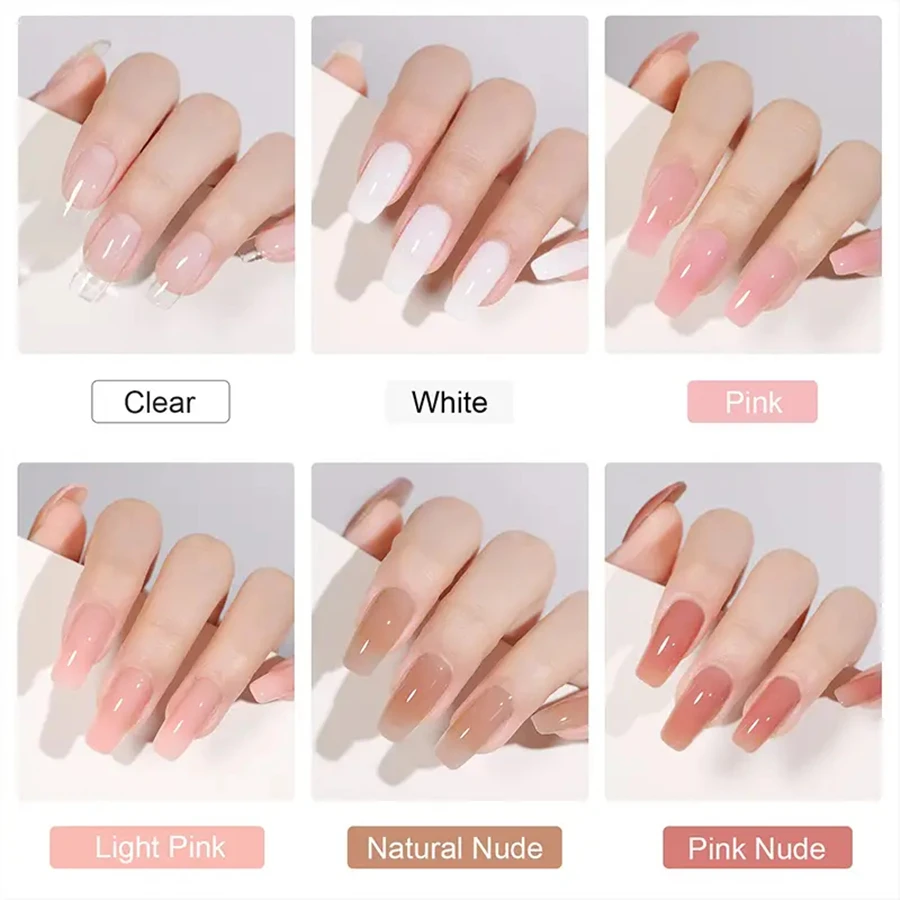 Poly Extension Gel Kit 6 Colors All Seasons Collection Nail Lamp Slip Solution Base Top Coat Nail Extension Building Complete