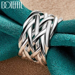 DOTEFFIL – bague de tissage ouverte en argent Sterling 925 pour homme et femme, bijoux de charme à la mode pour mariage, fiançailles, fête, cadeau