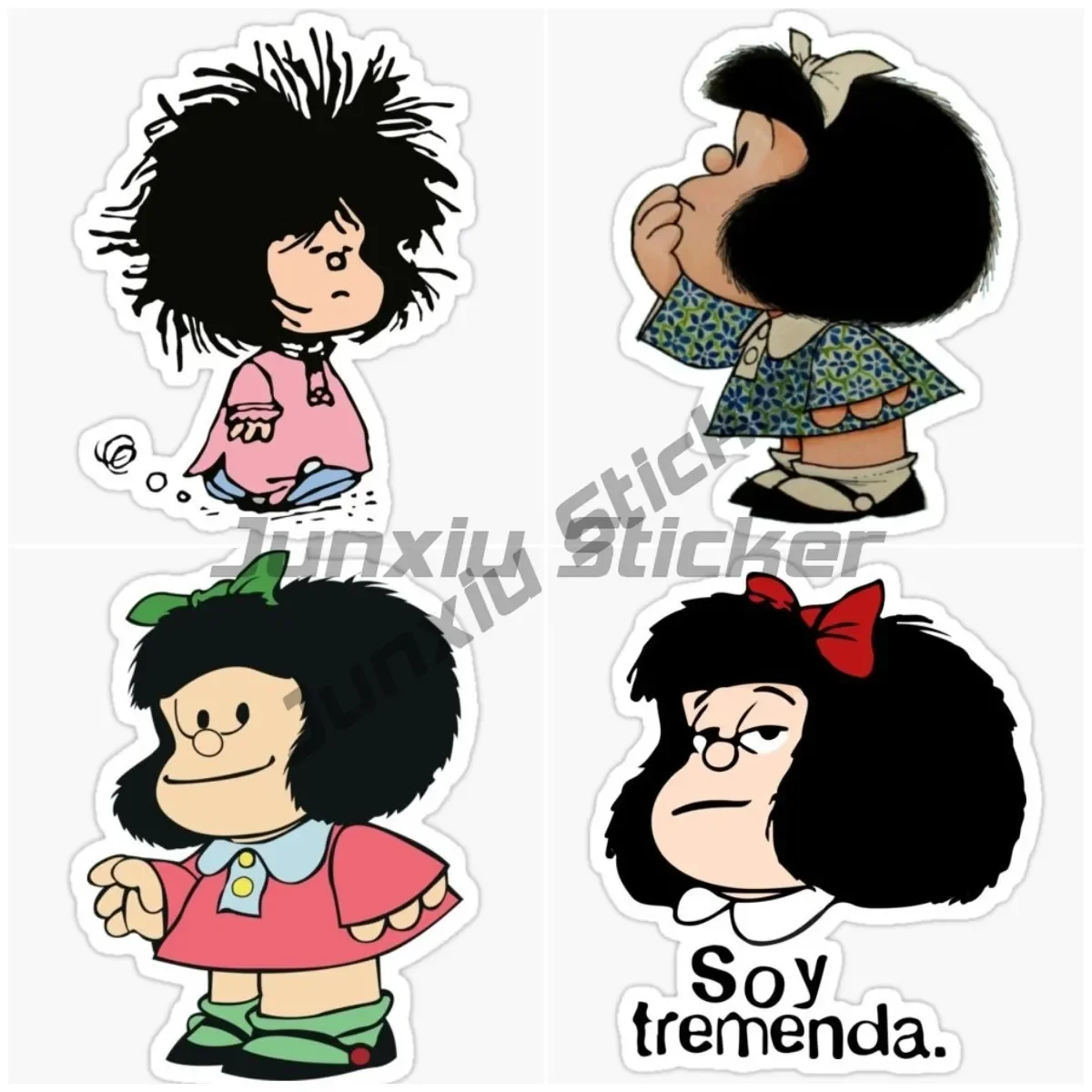 

10-25cm Mafalda Summer Girl Funny Car Stickers Windshield Bumper VAN Sunscreen Custom Printing Vinyl Decals Decorative