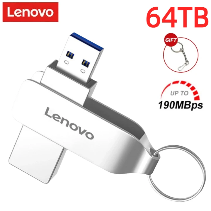 Lenovo wasserdichtes USB-Flash-Laufwerk 16TB USB-Stick 64TB Flash-Disk 8TB 4TB Metall Pen drive Karte Speicher Stick-Laufwerke u Disk mit Schlüssel