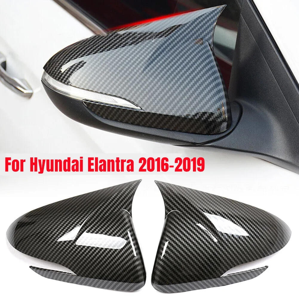 2PCS For Hyundai Accent Solaris I30 2017-2022 Rearview Door Side Mirror Cover Wing Cap Exterior Trim Sticker Car Accessories