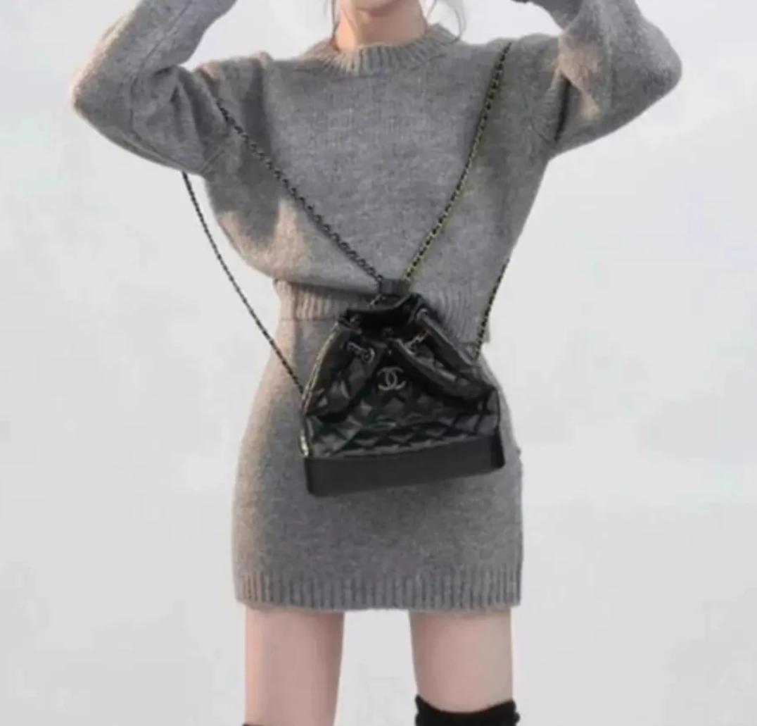 

Небольшой комплект свитера Faionable, женская одежда ранней осени, одинаковый комплект, вязаный комплект из двух предметов