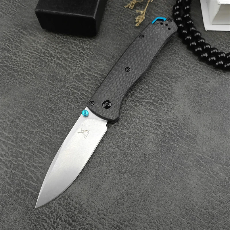 HUAAO 535 S35V Blade Carbon Fiber Handle Folding Knife Wilderness Pocket Knife Outdoor Camping Knives Tactical Tool