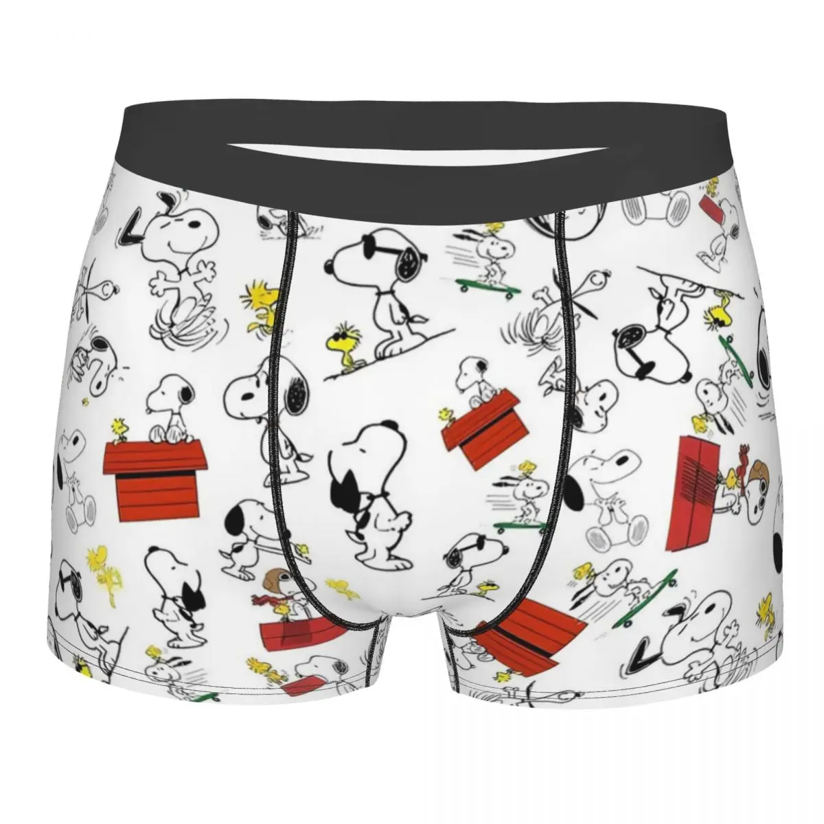 

Custom Manga Snoopy Woodstock Cartoon Dog Underwear Men Stretch Boxer Briefs