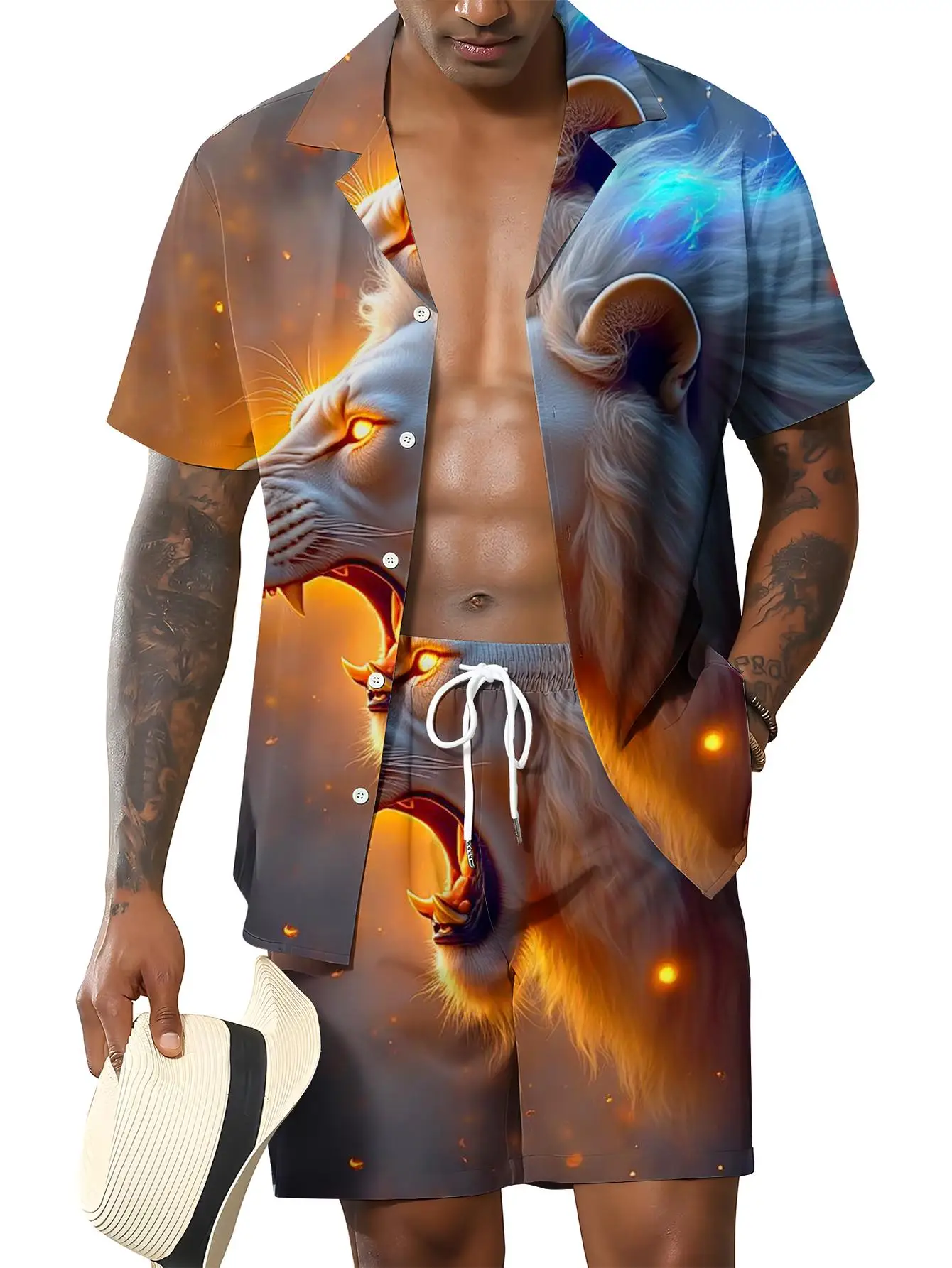 Men's Shirt Sets 2026 Spring/Summer Suit for man 3D Printed jogging suit sets for men jogging set training suit set men Graphic