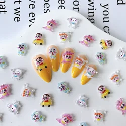 50pcs Bandai Crayon Shin-chan Nail Charms Japanese Cute Animation Cartoon Resin Accessories DIY Nail Decoration