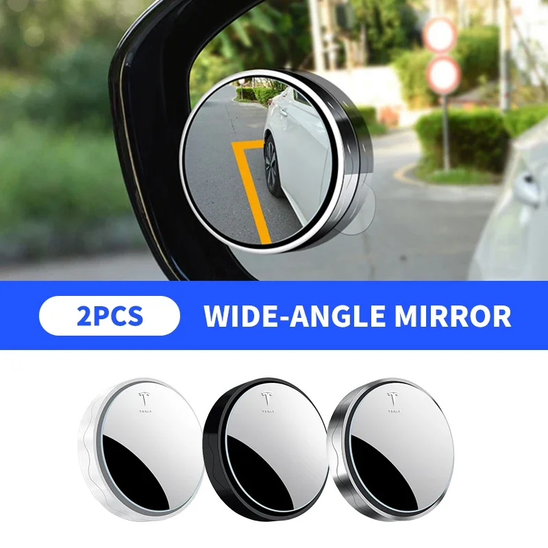 2pcs Car Mirror 360° Adjustable Wide-angle Blind Spot Auxiliary For Tesla Model 3 Model X S 2016-2020 Decals TM3 TMX TMS Decal