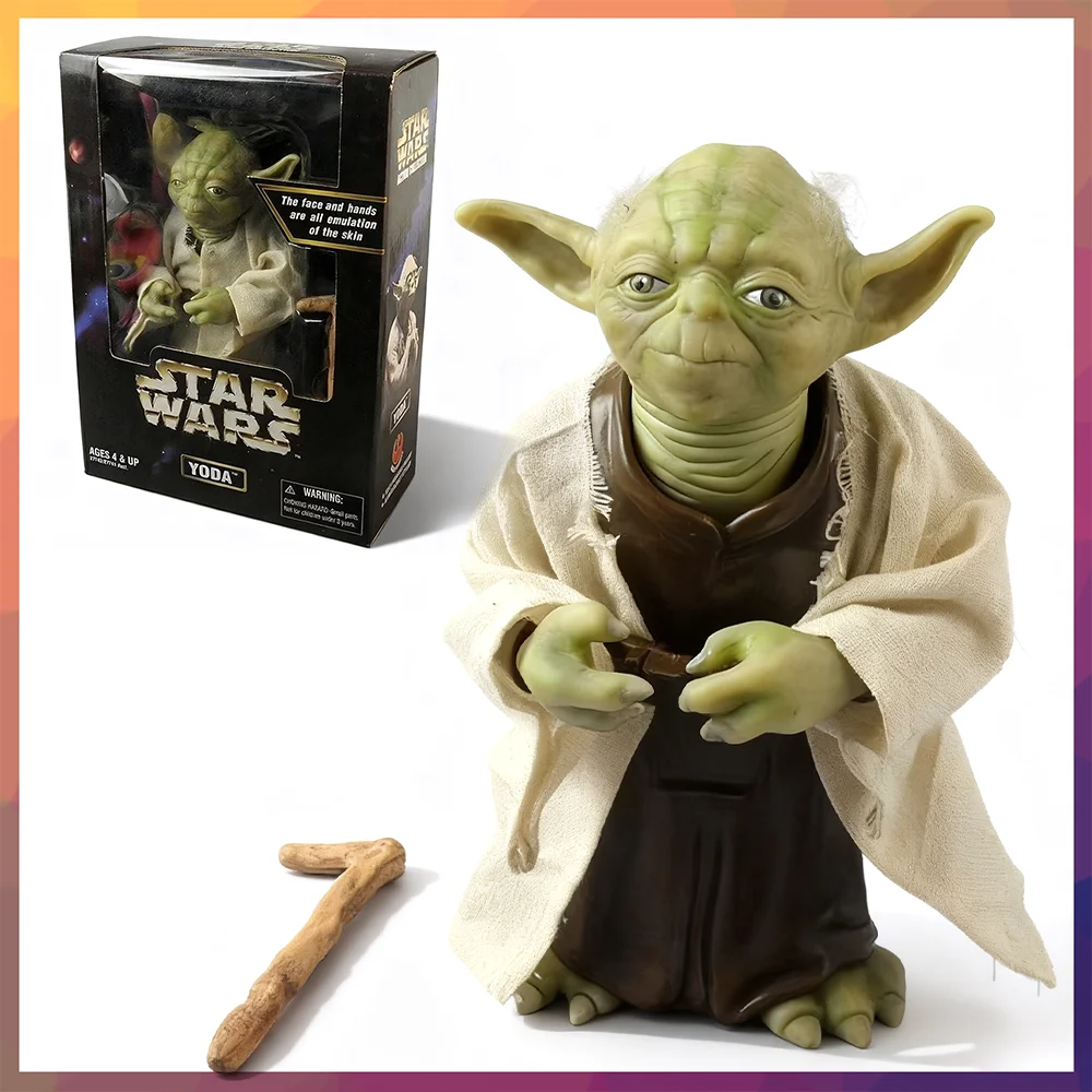 

18cm Yoda Action Figure Star Wars Mandalorian Characters Master with Cloth Toy for Kids Collectible PVC Figure