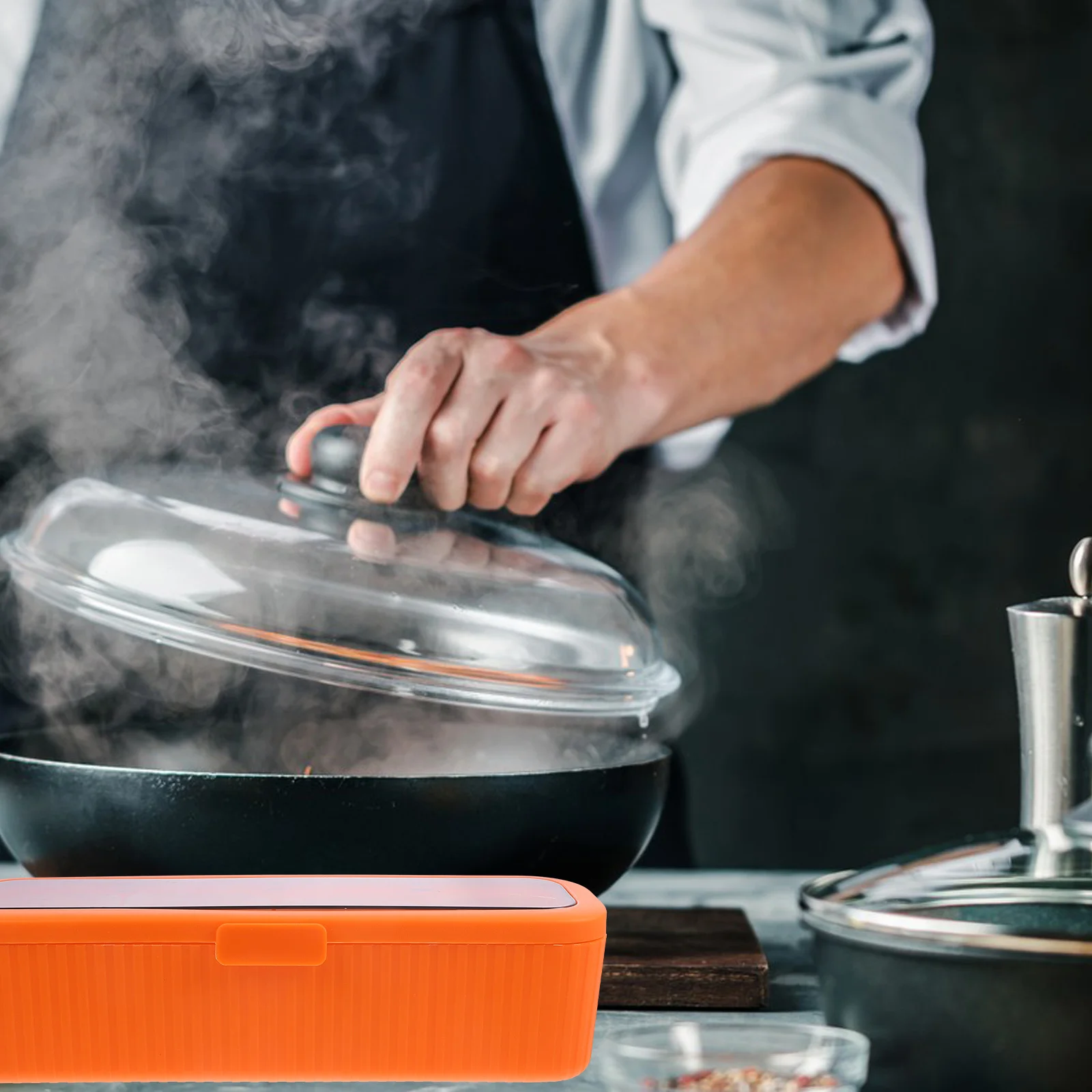 

Seasoning Box Kitchen Spice Organizer Compact Design Transparent Lid Divided Compartments Condiment Storage Container