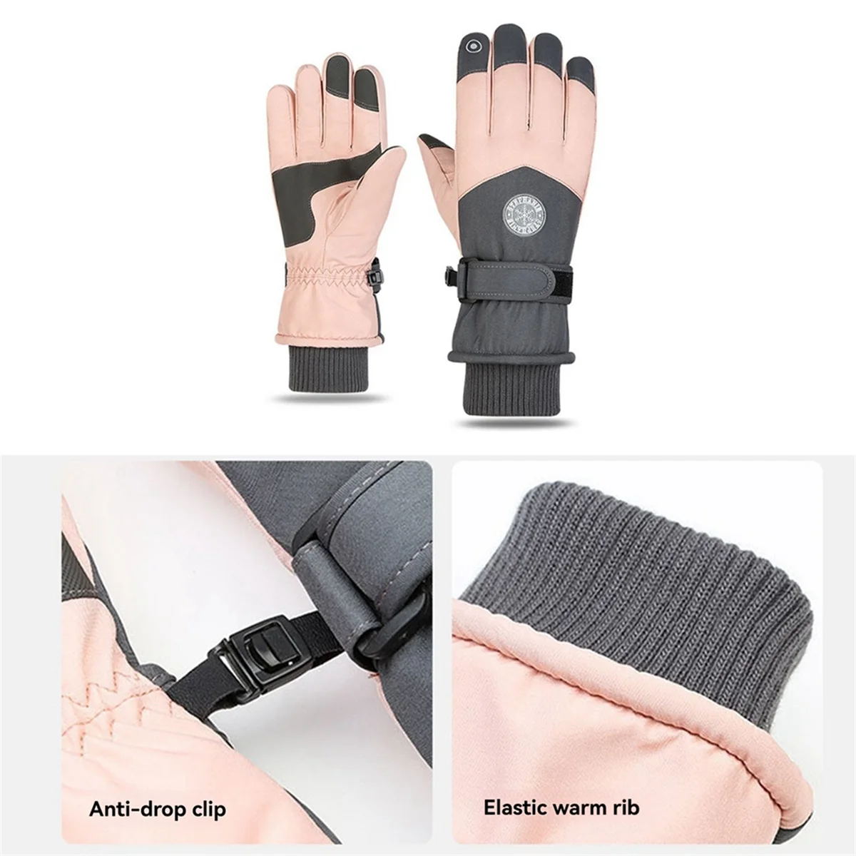 A71P قفازات التزلج قفازات الشتاء للنساء على الجليد القفازات لمس قفازات محرك الثلج مقاوم للماء قفازات الثلج الحرارية #5