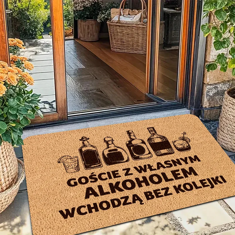 Funny Polish Alcohol Quote Print Doormat Floor Mat Rug Carpet for Entryway Bar Living Room Home Decoration