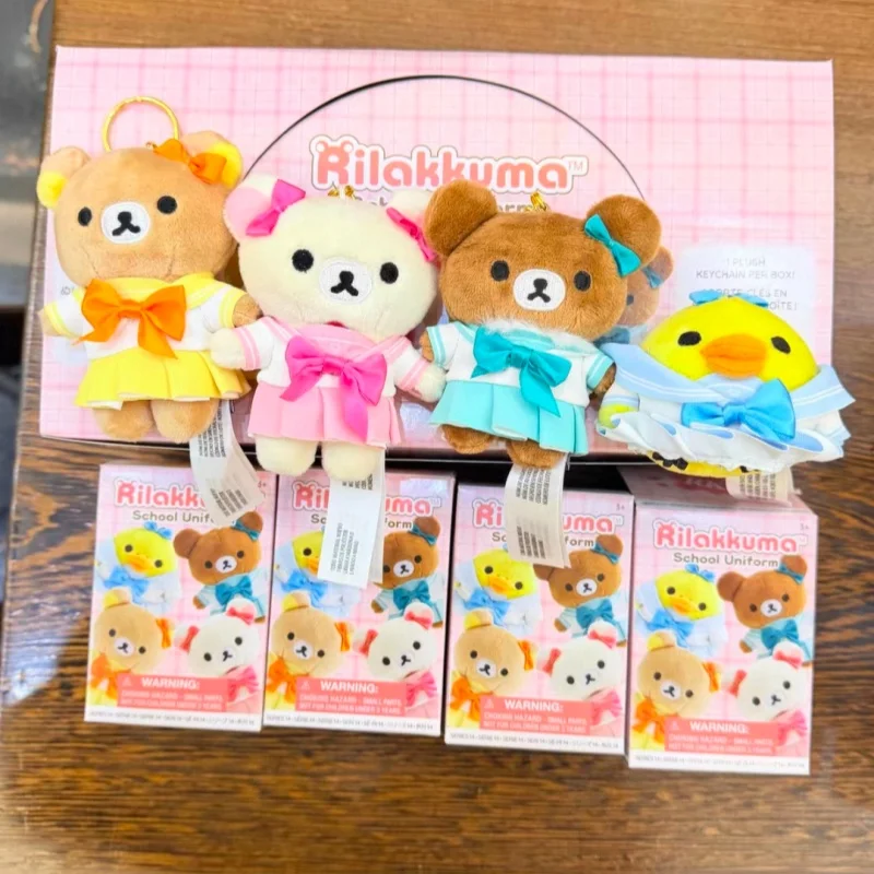 

В наличии: Новая оригинальная серия плюшевых игрушек-медведей Рилакума в школьной форме (10 см), аниме-фигурки, брелок-подвеска, подарок на день рождения