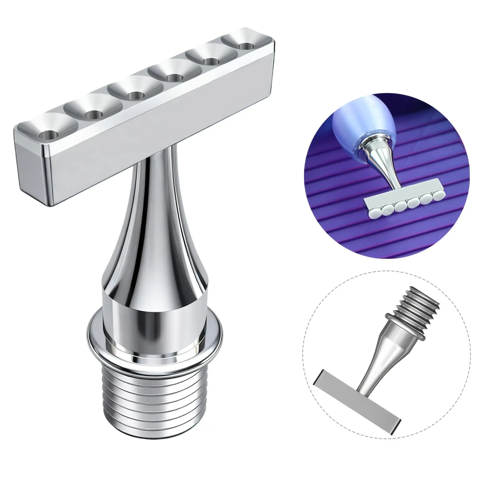 Einzeln erhältlich/Modelloptionen verfügbar, Edelstahl-Schraubverschluss Multifunktionaler Vakuum-Diamantmalstift-Ersatzkopf-Set, Hohle Ersatz-Diamantmalstiftköpfe (1/2/3/4/5/6/Gebogene Spitze) – Detail 9