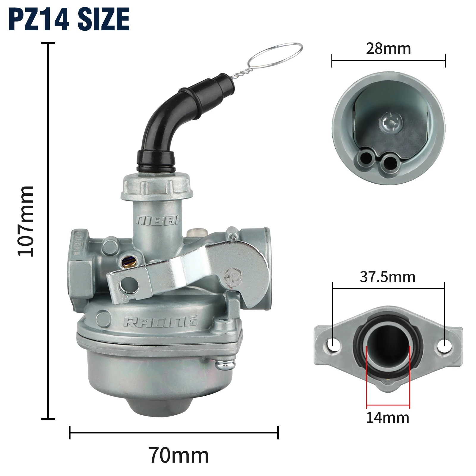 NIBBI PZ18 PZ14 Carburetor for 50cc 60cc 70cc 80cc 90cc 100cc motorcycle OEM Kehin fit ATV dirt bike pit bike