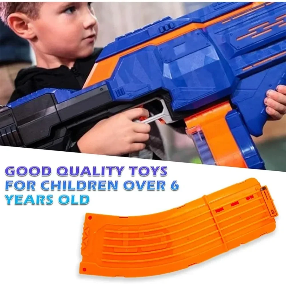 Gels de remplacement de chargeur incurvés Orange 15 fléchettes, clip de rechargement rapide incurvé, compatible avec Nerf Elite, jouet odor, 1 pièce, 3 pièces