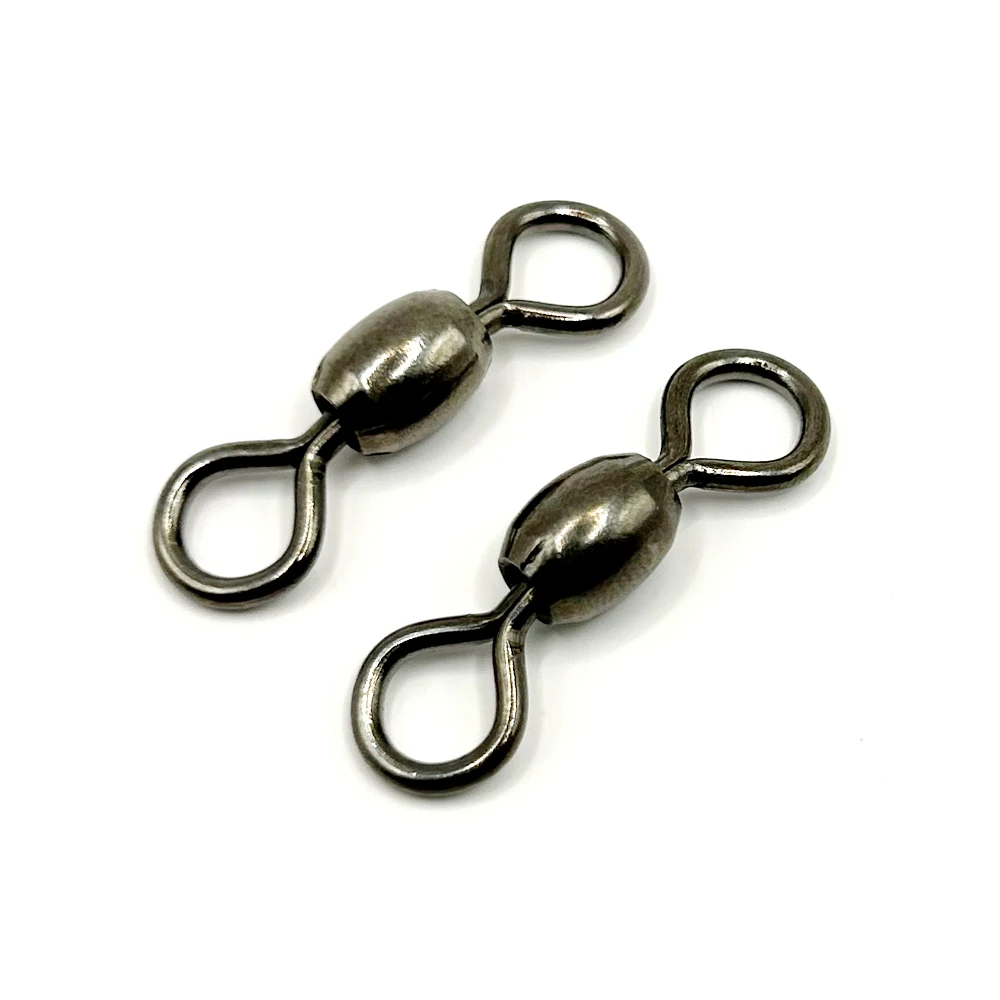 DNDYUJU 100pcs Crane Fishing Swivels Line Hook Connector Brass Saltwater Fishing Rolling Fishing Accessorie Tackle