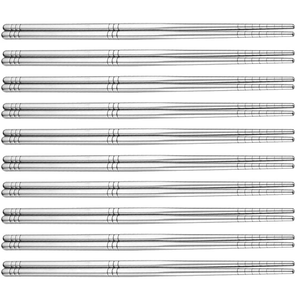 

10pcs Stainless Steel Multi-Function Ramen Chopsticks Compact Reusable Household Food Chopstick Fine Polished Surface