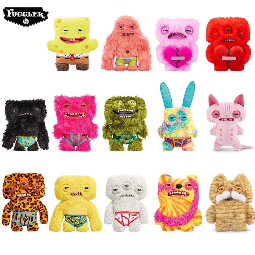 Original Fuggler Ugly Teeth Monster Plush Stuffed Toys Spongebob Squarepants Anime Gifts Cute Funny Soft Cotton Dolls Boxes 23CM