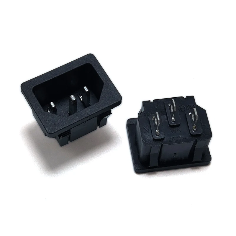 

1Pcs AC Inlet Power Socket Connector Industrial socket Plug IEC320 C14 3Pin Panel Power Inlet Socket Accessories 10A 250V