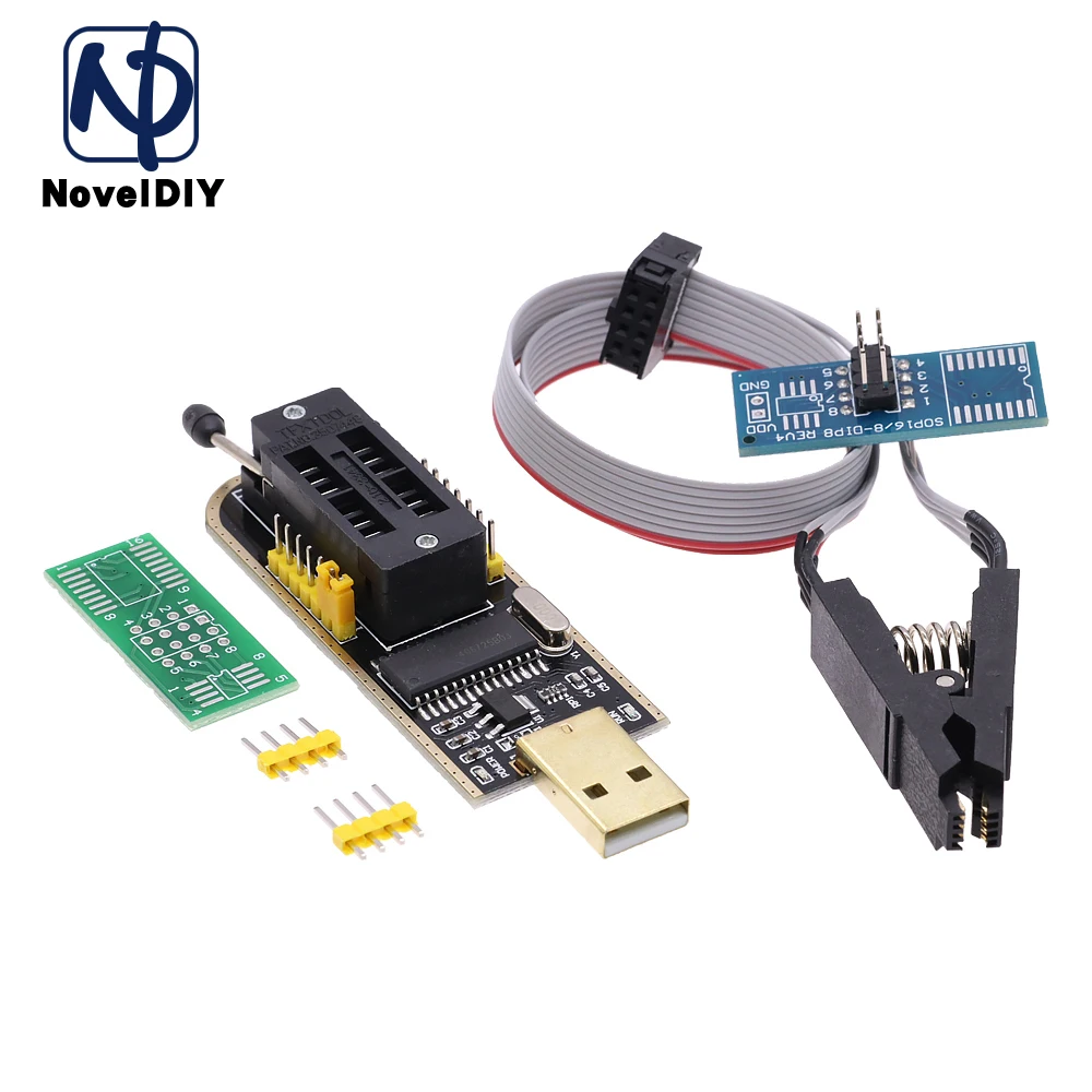 CH341A 24 25 سلسلة EEPROM فلاش بيوس USB مبرمج وحدة SOIC8 SOP8 اختبار كليب ل EEPROM 93CXX / 25CXX / 24CXX لتقوم بها بنفسك عدة