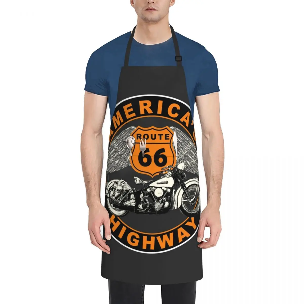 Route 66 Americas Highway Apron for home useful pieces work gowns for women cleaning barber men Apron