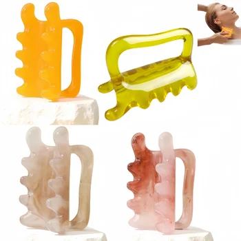 1PC Double Push Resin Massage Comb Back Waist Gua Sha Device Shoulder Neck Gua Sha Stick…
