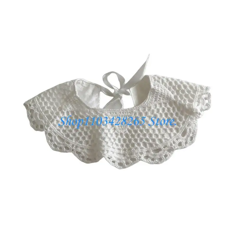 

Infants Hollowed False Collar Drooling Bib Breathable Newborns Burp Cloth G2TE