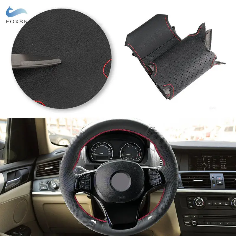 

Car Accessories Interior Steering Wheel Cover Sticker Leather Trim For BMW X3 E83 2003 - 2008 2009 2010 X5 E53 2004 2005 2006