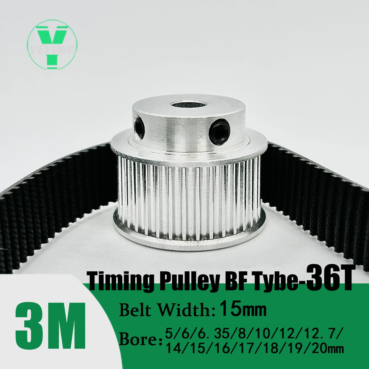 HTD 3M 12T 36Teeth Timing Pulley Belt Set Belt Width 15mm Bore 5~20mm Reduction 3:1 Deceleration 3M Pulley Kit Synchronous Wheel