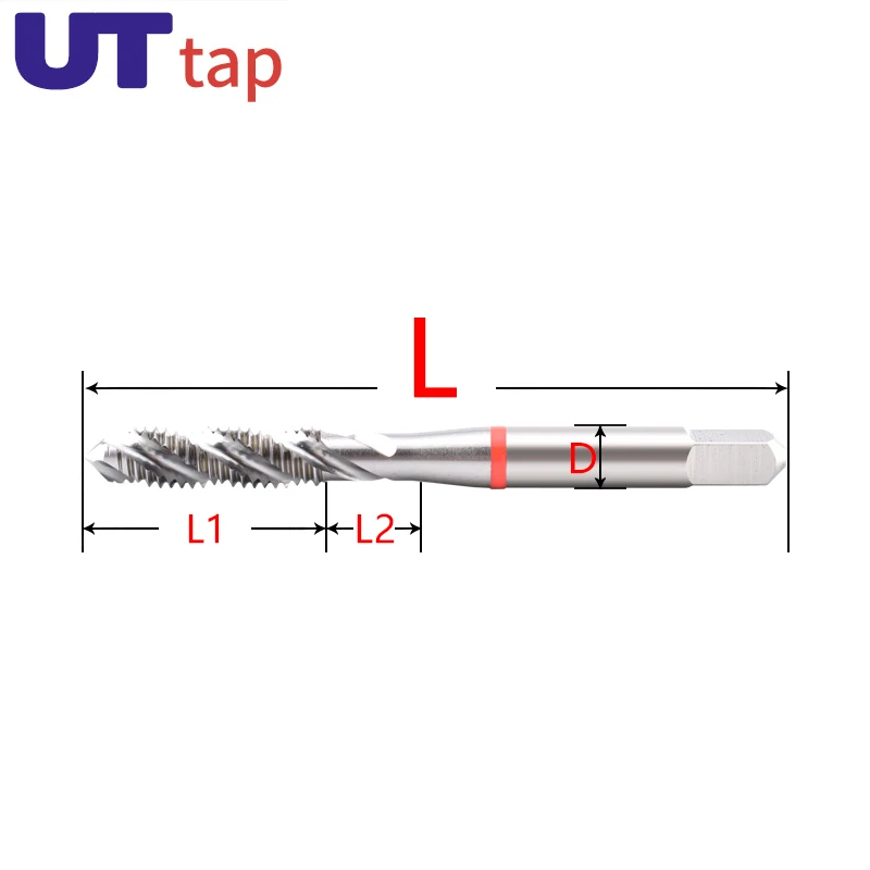 UT TAP HSSE-M35 JIS Rubinetto scanalato a spirale ad anello rosso standard UNC UNF 2-56 4-40 6-32 8-32 10-24 1/4 3/8 Rubinetti per filettatura a macchina