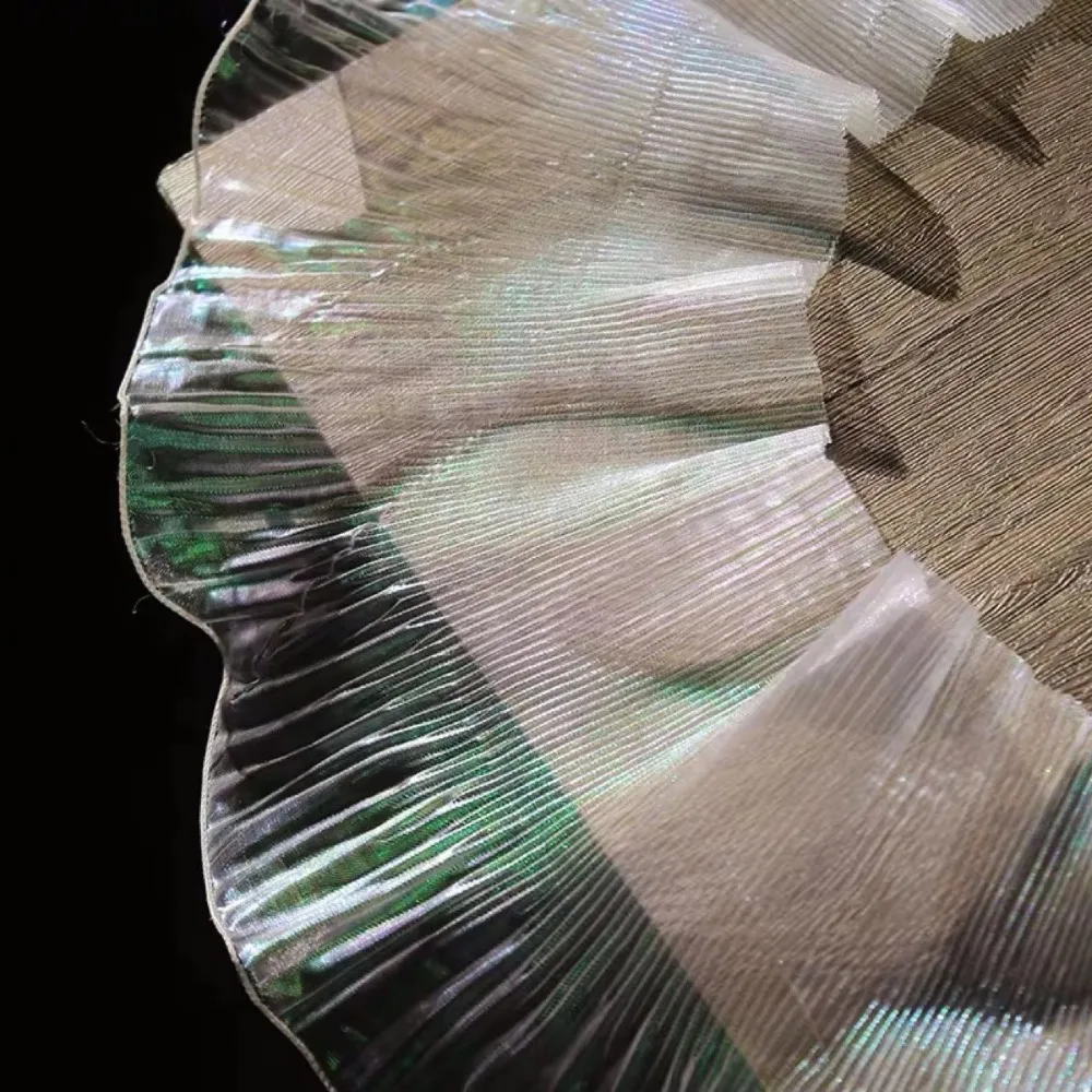 

Fashion 1Yard Gradient Lace Fabric 15CM Wide Transparent Pleated Lace Ribbon DIY Organza Fabric Dress Accessories