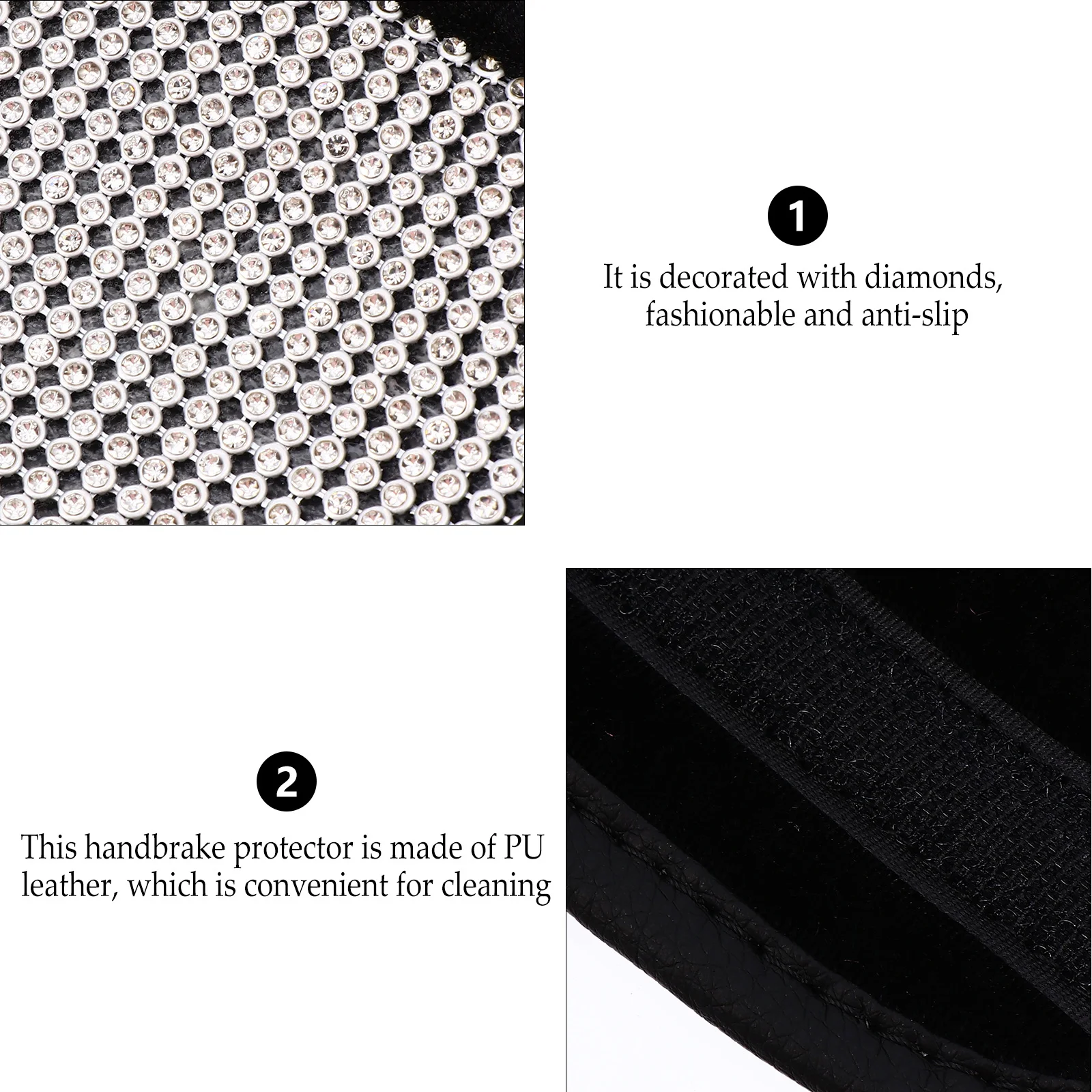 غطاء فرامل اليد من البولي يوريثان الماسي لعتاد السيارة، قضيب توجيه عالمي مناسب لامع، حافظة فرامل اليد للسيارات