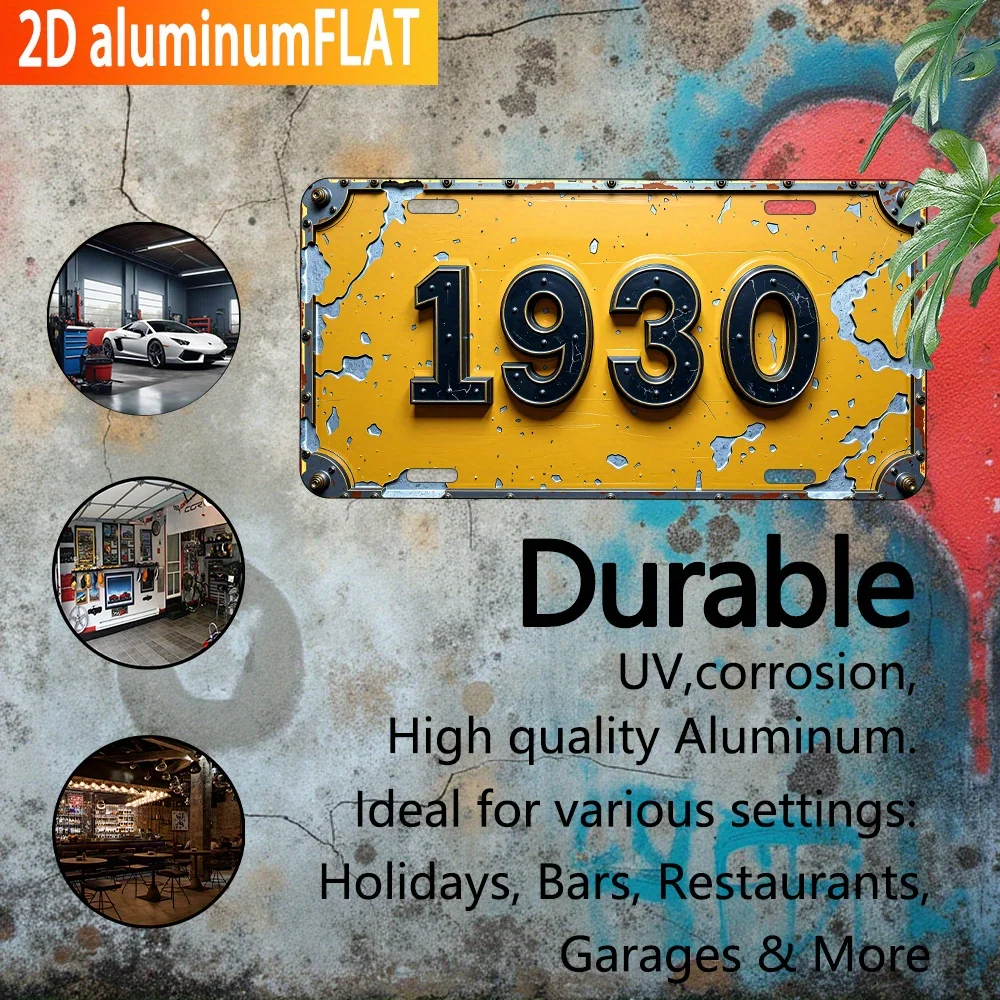 2D Flat UV Print Vintage Aluminum Metal Decorative Art Sign Retro Wall Art Plaque for Living Room Bar Garage Patio Farmhouse Wal