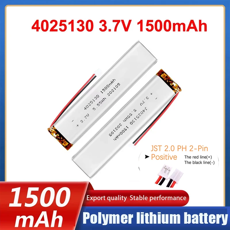 1-5 Stück 4025130 3,7V 1500mAh wiederaufladbare Lithium-Polymer-Batterie für Videoplayer, Sportarmband, LED-Notlicht