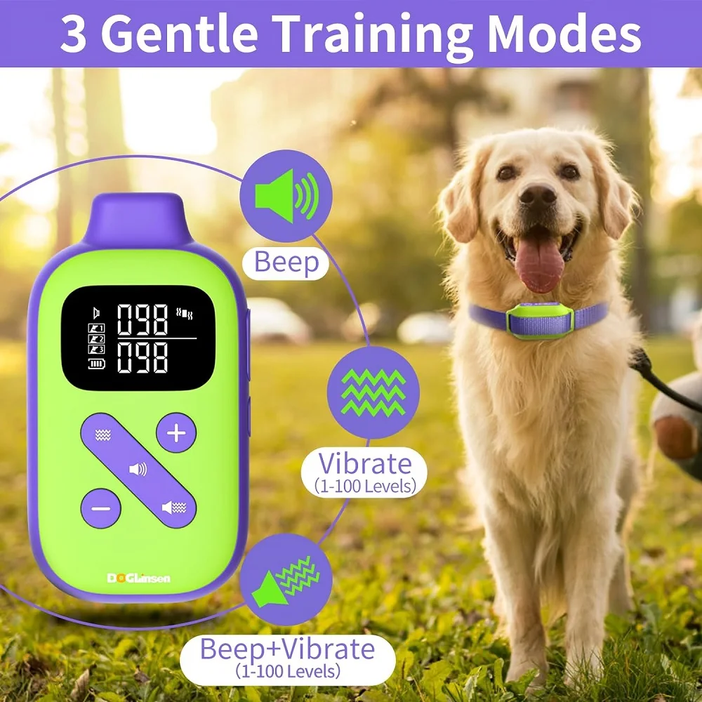 Paipaitek Dog Training Collar,No Shock Dog Collar,Vibrating Dog Training Collar for Small Medium Large Dogs,Beep&Vibration Mode