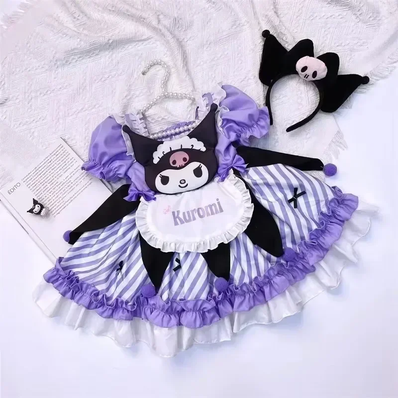 Sanrio Kuromi My Melody Dress Up Fantasy Children Birthday Party Princess Costume Lolita Daily Cute Anime Kids Halloween Clothes