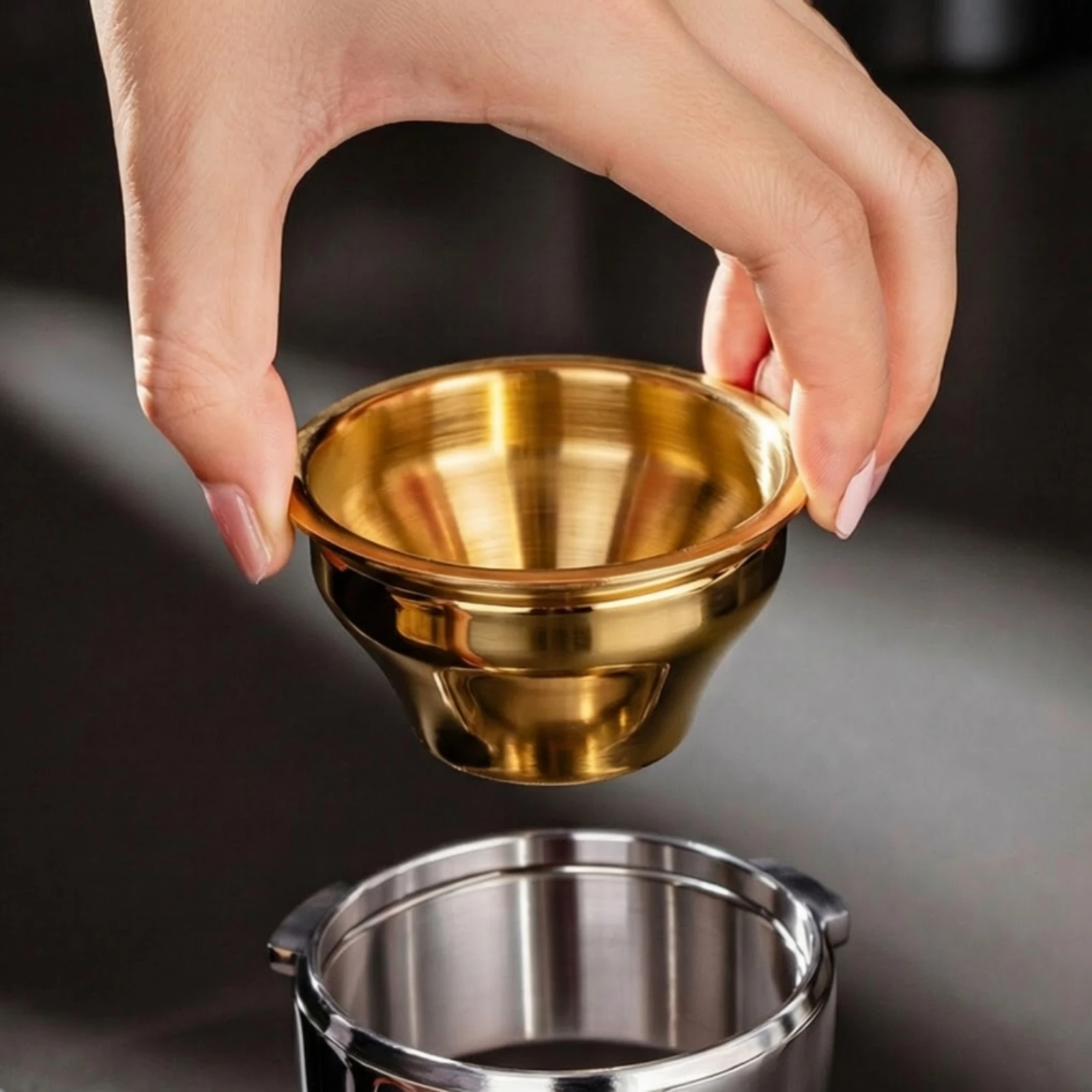 304 Stainless Steel Espresso Filter Basket Long-Lasting Tapered Espresso Filter Basket with Perforated Bottom Reusable Precision