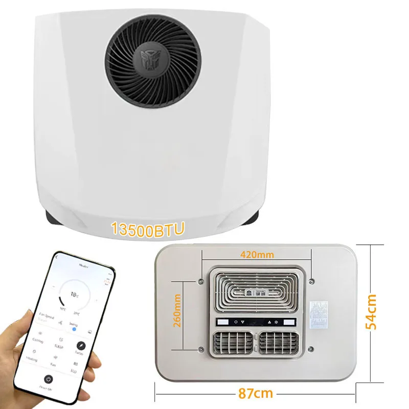 Battery AC System Parking Air Conditioner Cabin 12/24v Car Rv Electric Rooftop Integrated Parking Truck Air Conditioner