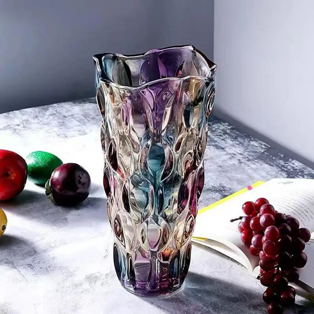 Glasvase, verdicktes Glas, farbenfrohe Glasblumenvasen für die Heimdekoration, verdickte moderne Tischvase, dekorative Blumenvase