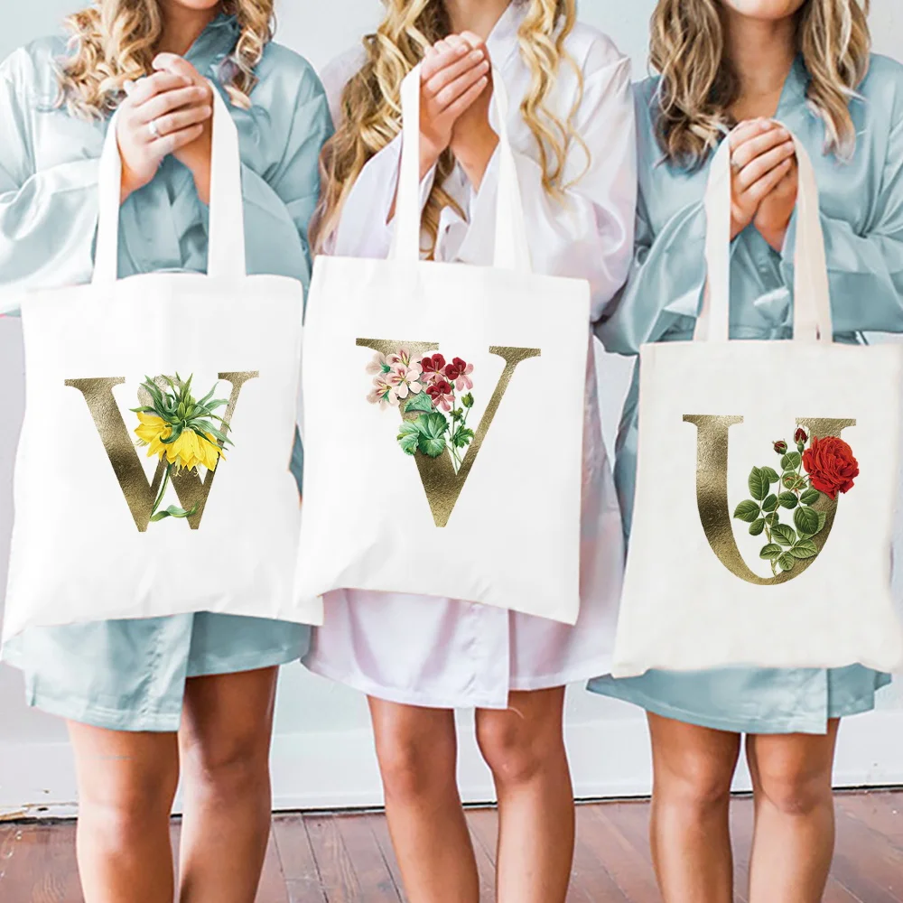 

Shoulder Canvas Bag Simple Durable Shopping Pouch Work Commuting Pack Multifunctional Foldable Storage Bags Golden Flower Series