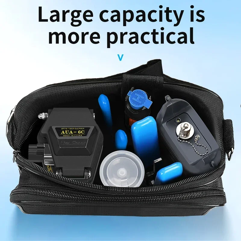 19pcs/set FTTH Fiber Optic Tool Kit with AUA-6C Fiber Cleaver -70~+10dBm/-50+26dBm Optical Power Meter Visual Fault Locator 15mw