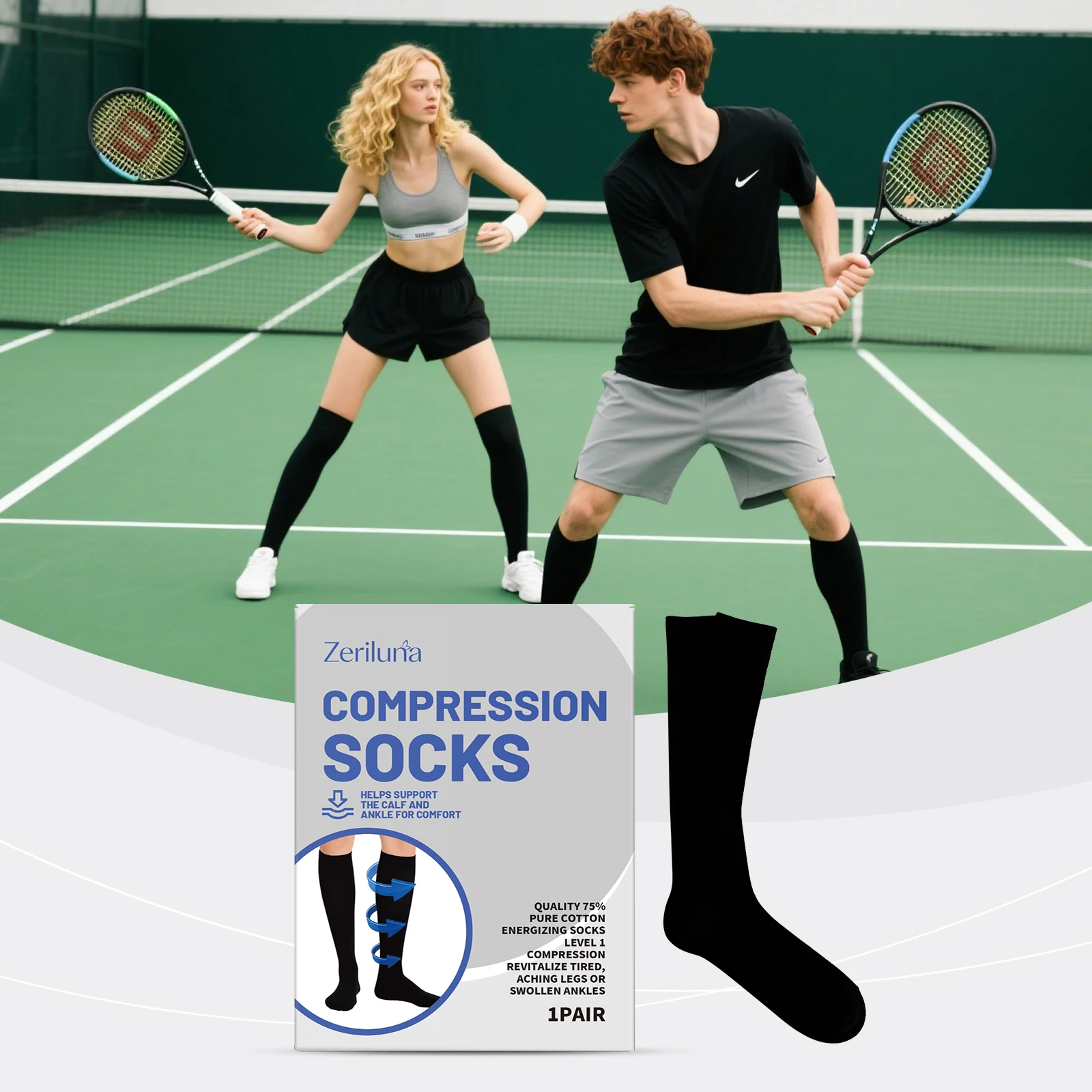 

Compression Stockings Foot Care Ankle Support Stockings Sports Outdoor Running Elastic Leg Socks Relieve Leg Fatigue Swelling