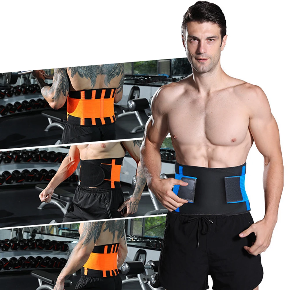 Lumbar Support Belt Lower Back Brace Abdominal Binder Men Women Waist Trainer Corset Sweat Slim Belt for Sports Gym Pain Relief