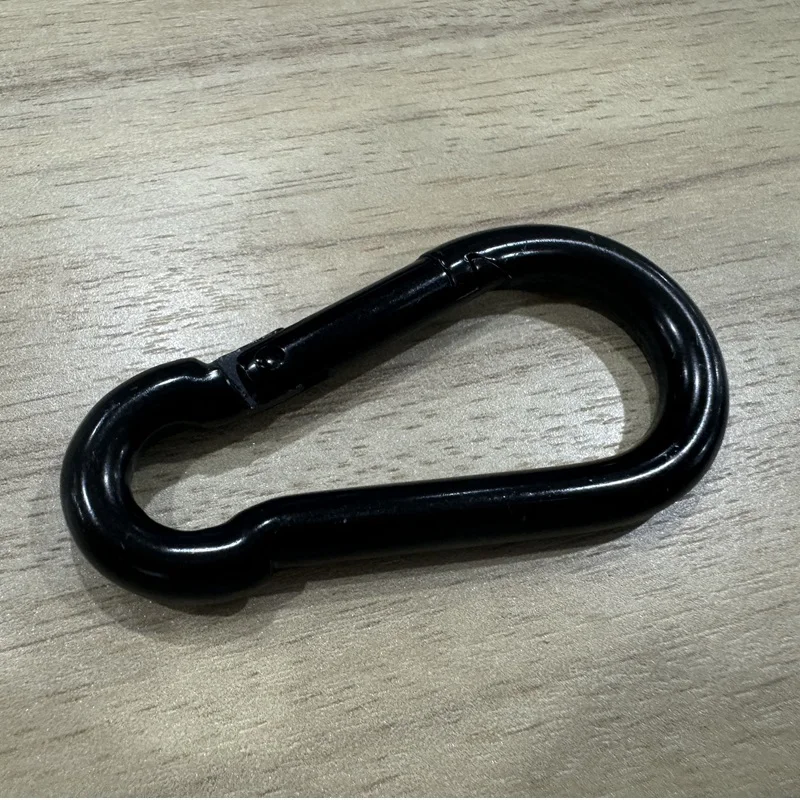 Moschettone con superficie nera per elettroforesi in materiale ferro 5MM 6MM 8MM